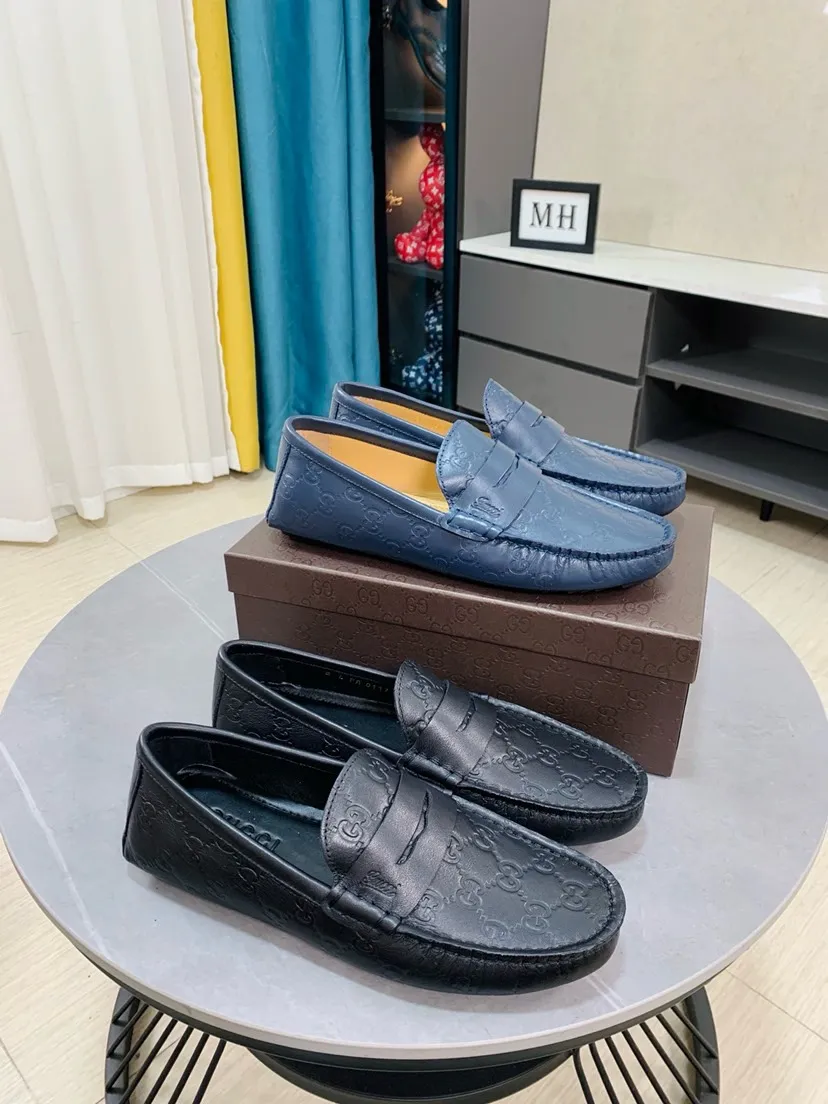 Men's men's shoes 💰458🌹🌹 Comes with packaging [GUCCI Gucci] original men's casual beanie shoes, original Italian imported special material cowhide embossing➕real first-layer sheepskin lining; equipped with precision stitching to highlight low-key luxury. The comfortable sole design maximizes the comfort and anti-slip properties of the shoe. The shoe shape is dignified and the low-key charm is not concealed! Natural and free new urbanism, code number: 38-44
